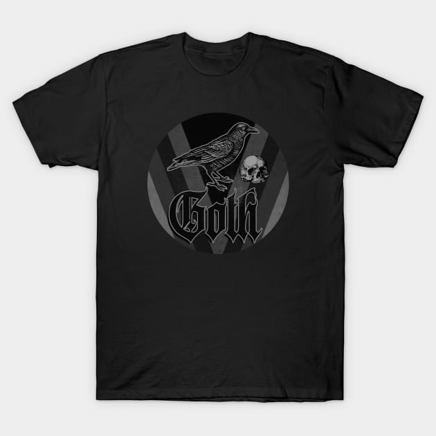 Black Goth Crow T-Shirt by CTShirts